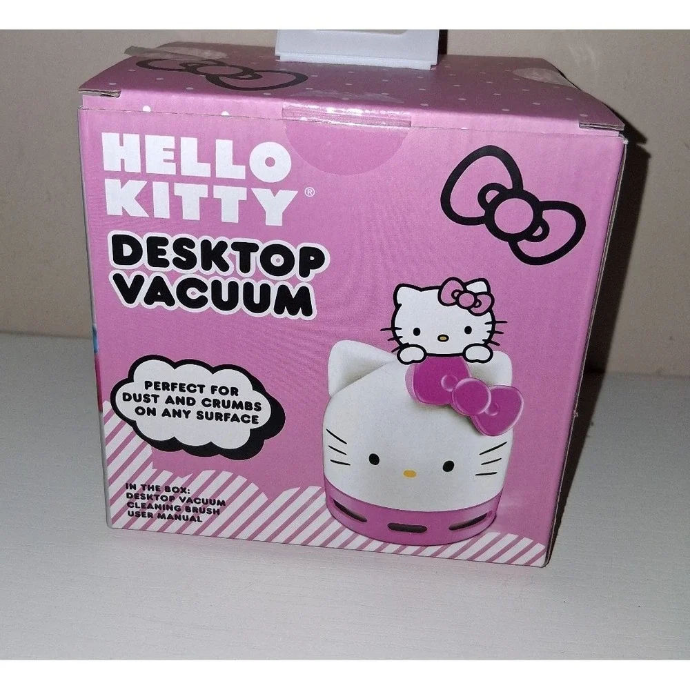Hello Kitty Desktop Vacuum New in Box Sanrio Mini Desk Crumb Cleaner Pink